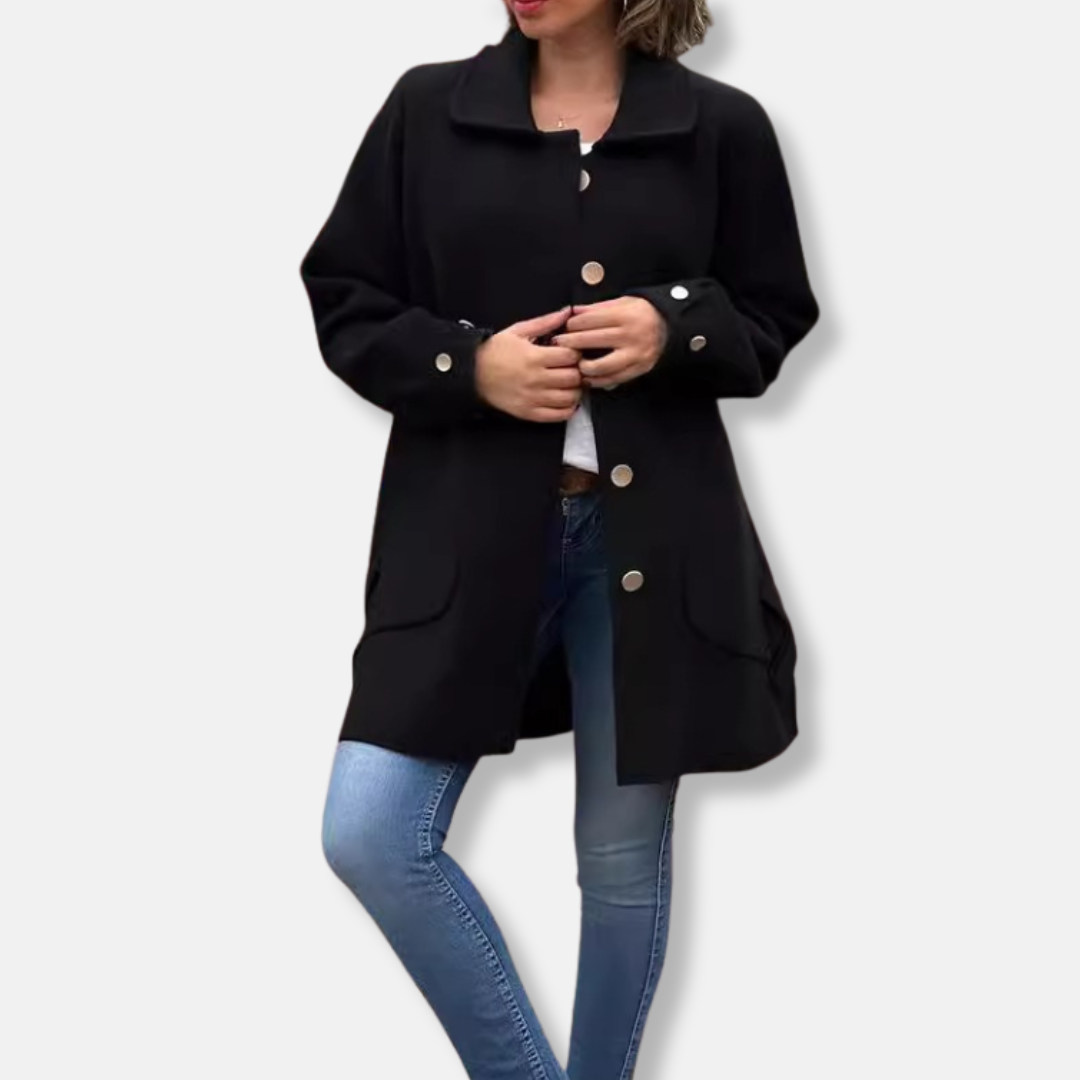 Street-Wave Womens Knit Coat Single-Breasted Relaxed Fit