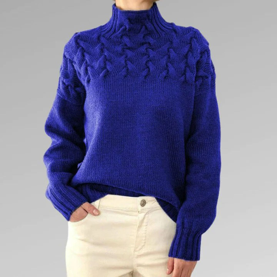 Street-wave Cozy Cable Knit Pullover For Women Warm Winter Comfort And Effortless Style