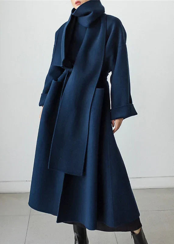 Street Wave Womens Premium Wool Winter Coat With Belted Tailored Fit For Urban Style Enthusiasts