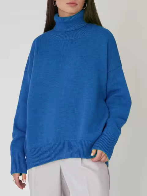 Street Wave Loose Fit Rollneck Sweater For Cozy Warmth And Soft Knit Comfort Women Everyday Casual Style