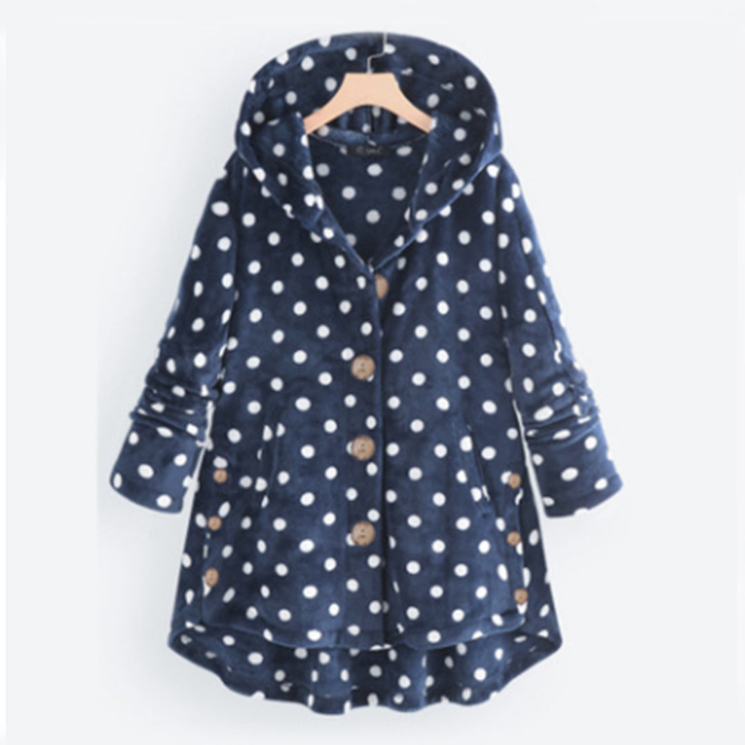 Street-Wave Hooded Jacket Polyester Cozy Warm Quilted Coat For Casual Everyday Wear