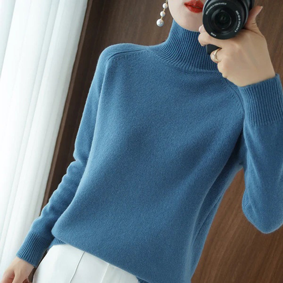 EUPHRASIA Cozy Elegant Knit Sweater For Women With Soft Fabric Turtleneck Flattering Fit