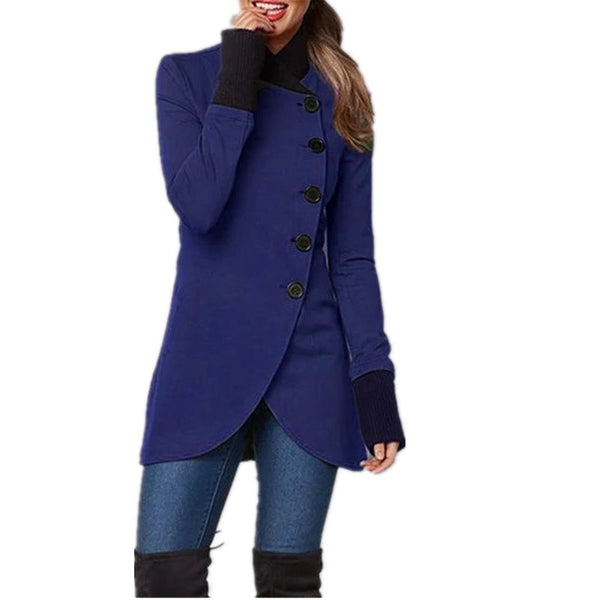 Street Wave Winter Jacket With Split Opening Design And Large Buttons For Urban Women Warm And Stylish