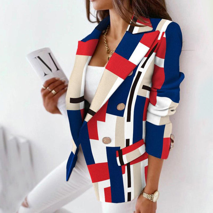 Royce Reversible Plaid Blazer For Women DoubleSided Check Pattern Elegant Versatile
