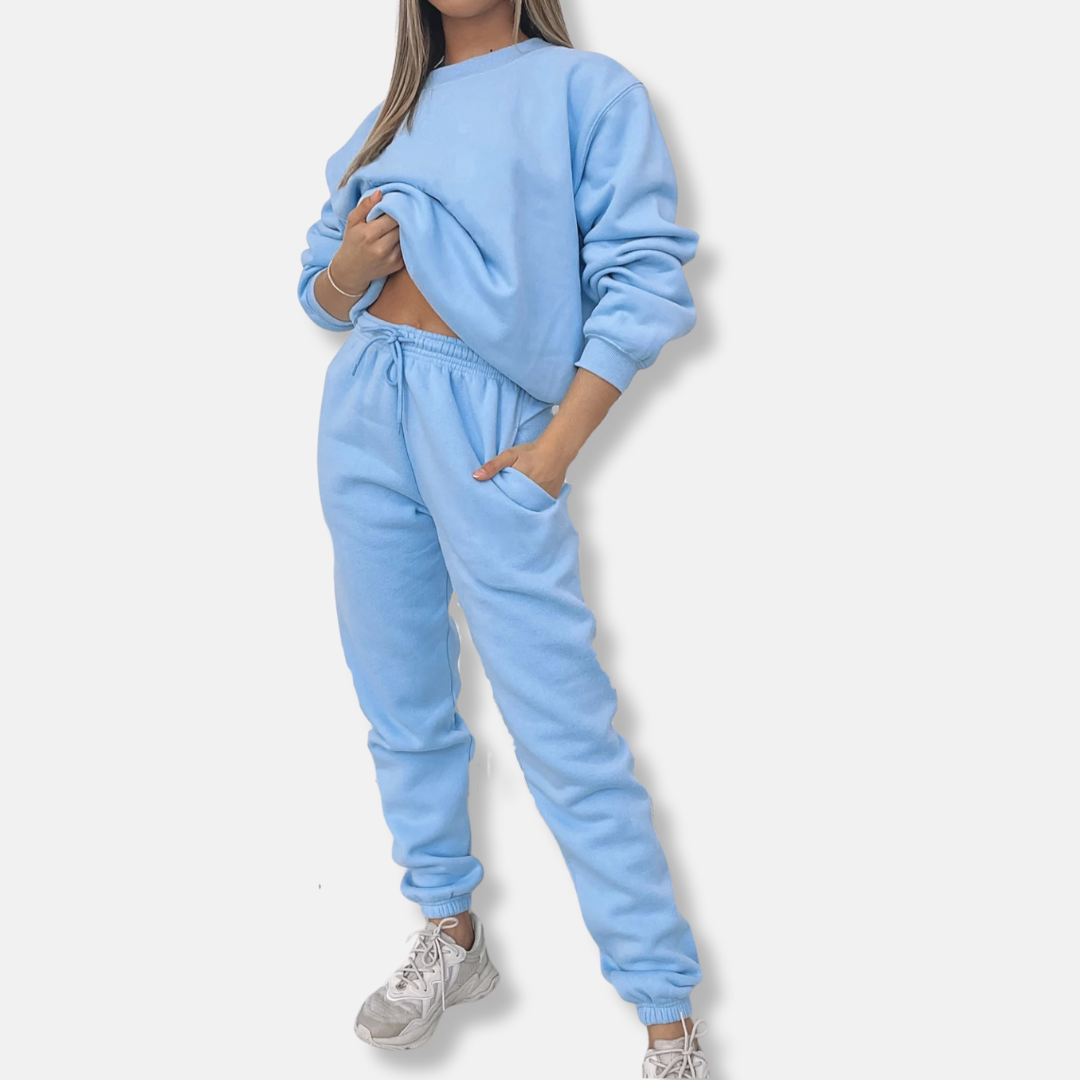Street Wave Women Cotton Blend Two Piece Set Relaxed Fit With Drawstring Waist