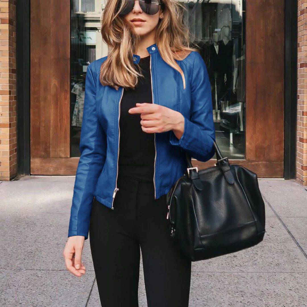 Street-wave PU Leather Bike Jacket For Women, Trendy, Warm All Season Comfort For Urban Riders
