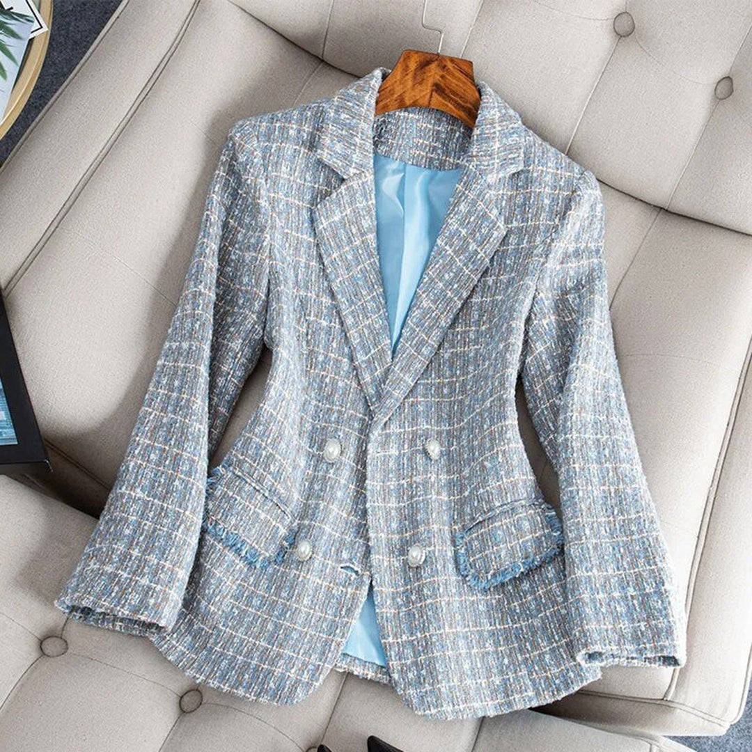 Street-wave Tweed Blazer For Fall Women Elegant Modern Craftsmanship Versatile Wardrobe Essential