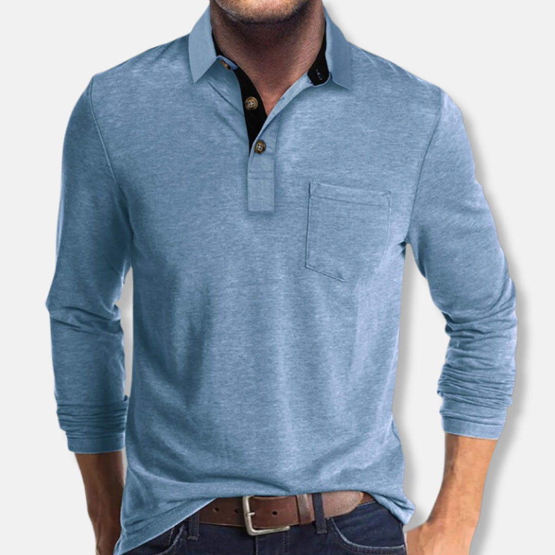 Street Wave Mens Cotton Blend Polo Shirt With Contrast Collar For Smart Casual