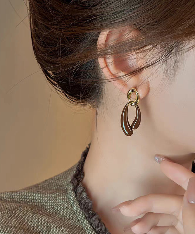 Boucles d'oreilles pendantes asymétriques en alliage de cuivre et émail de style bohème - Street-Wave