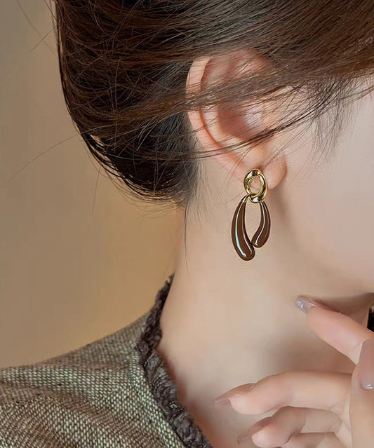 Boucles d'oreilles pendantes asymétriques en alliage de cuivre et émail de style bohème - Street-Wave