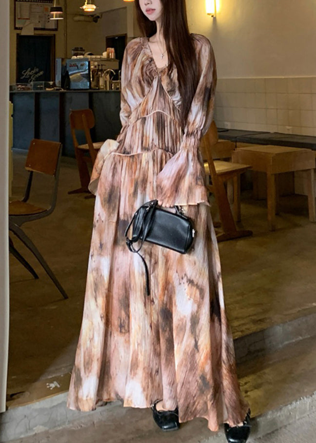 Ensemble deux pièces bohème tie-dye longue robe et robe à bretelles spaghetti, printemps - Street-Wave