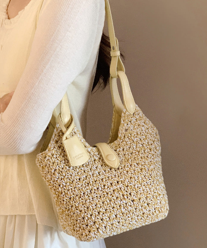 Sac à bandoulière bohème polyvalent en paille tressée - Street-Wave