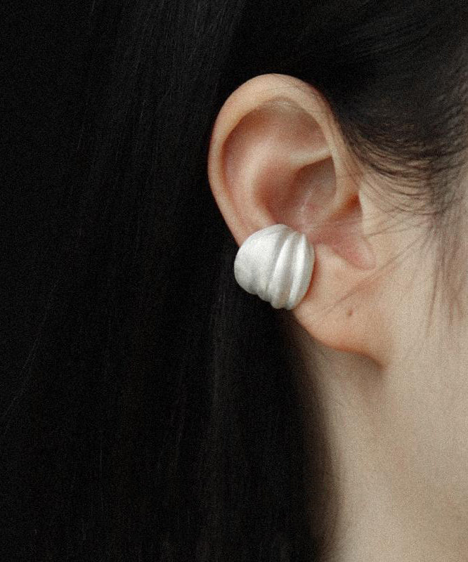 Boucles d'oreilles créoles bohèmes en argent sterling blanc - Street-Wave