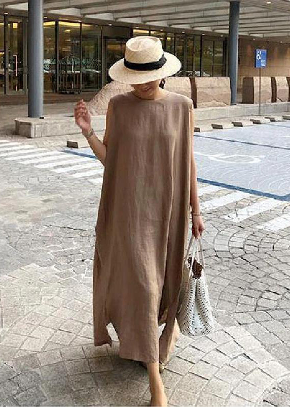 Bohemian Linen Dress Breathable One Size Street-Wave Women