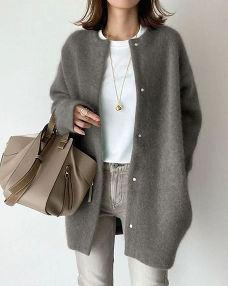 Street-wave Wool Cardigan For Women Cozy Soft Knit Timeless Comfort For Everyday Style