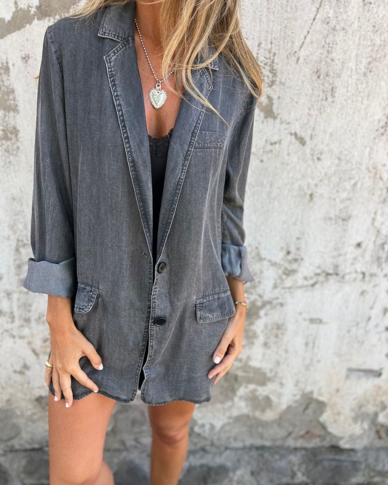 Streetwave Denim Blazer For Women Soft Premium Denim Modern Fit Comfortable Style