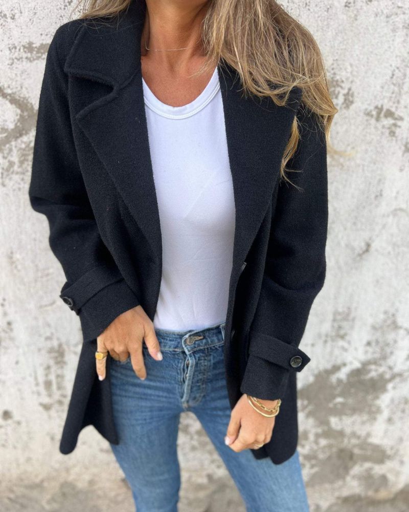 Street-Wave Wool Coat For Women Cozy Elegant Design Warm Outerwear For Cold Months