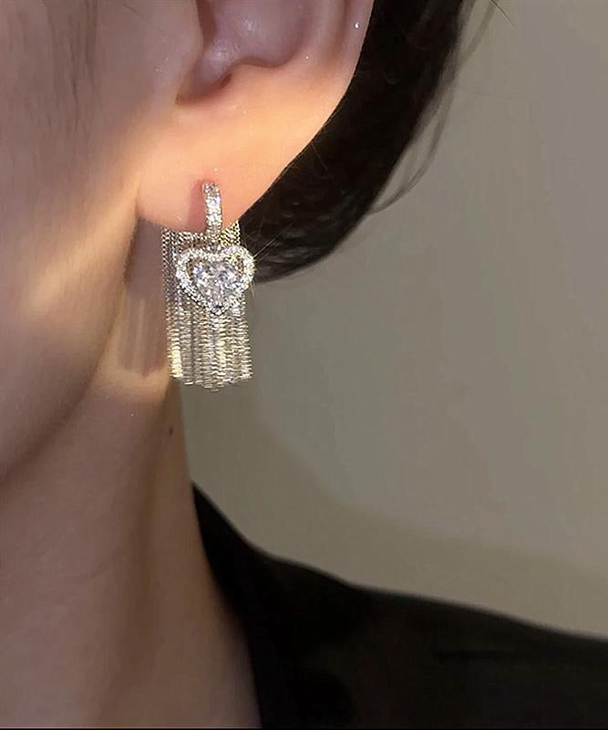 Boucles d'oreilles pendantes bohèmes en alliage de cuivre et zircon avec pompons - Street-Wave