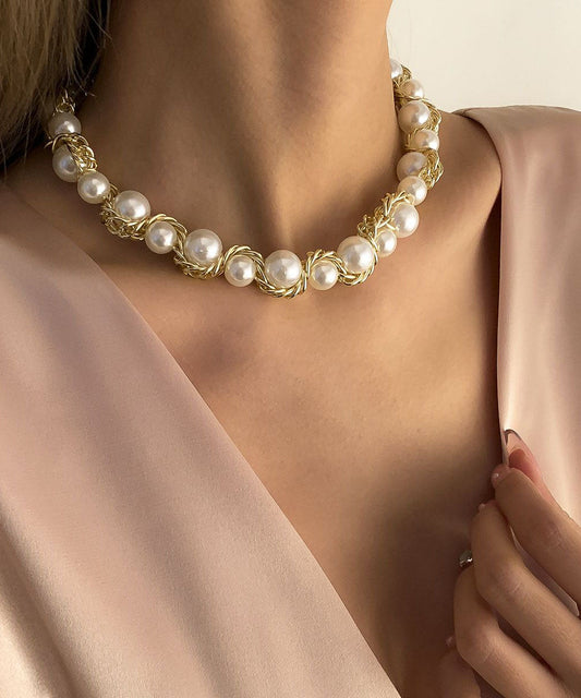 Collier bohème en alliage de cuivre doré et perles graduées - Street-Wave