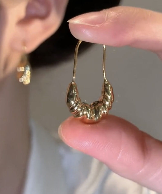 Boucles d'oreilles créoles Boho en forme de croissant avec surdorure en cuivre doré - Street-Wave