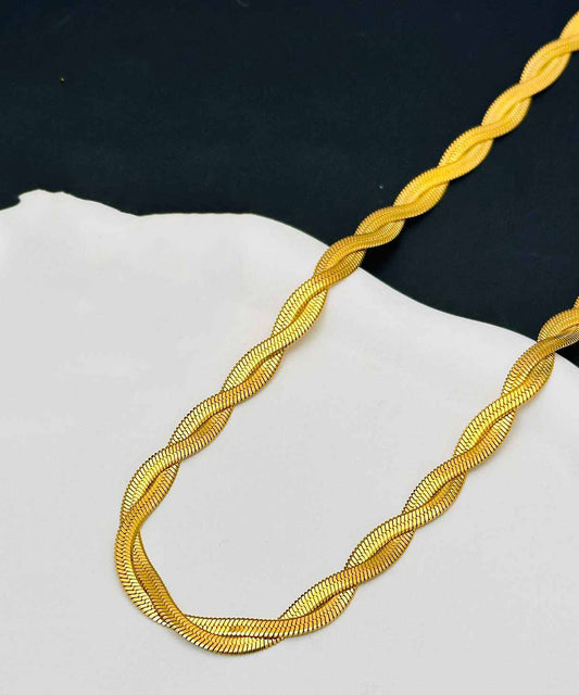 Collier double couche en alliage d'acier inoxydable doré Boho - Street-Wave