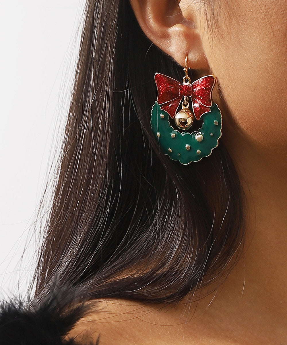Boucles d'oreilles pendantes en forme de nœud en alliage vert style bohème - Street-Wave