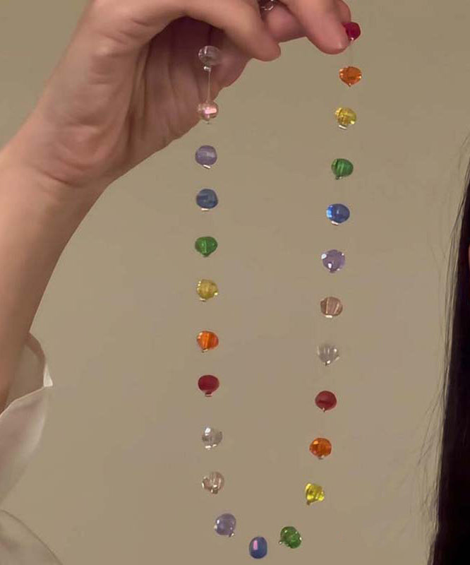 Collier de perles de verre arc-en-ciel bohème graduées - Street-Wave
