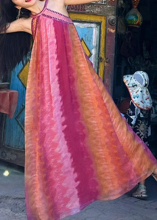 Robes de vacances bohèmes tie-dye sans manches - Street-Wave