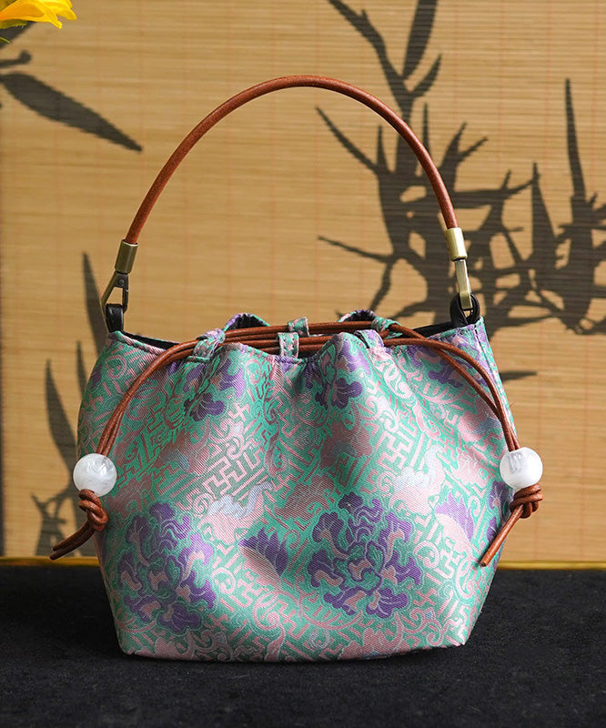 Sac seau en soie à cordon de serrage et imprimé bohème polyvalent - Street-Wave