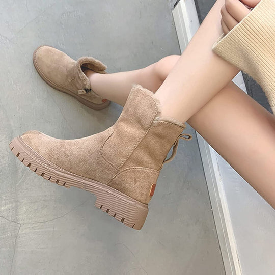 Street-Wave Women Warm Cozy Winter Boots With Zip Closure For Frosty Days And Plush Lining