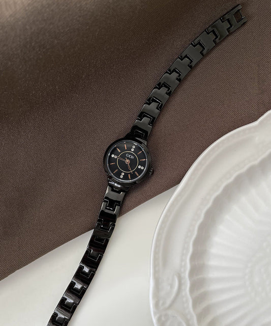 Montres boutique en alliage noir Hardlex avec mouvement à quartz - Street-Wave