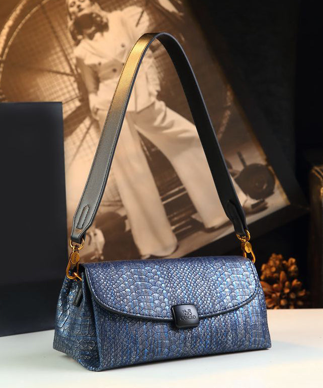 Sac à main bandoulière durable en serpentine bleu marine Boutique - Street-Wave