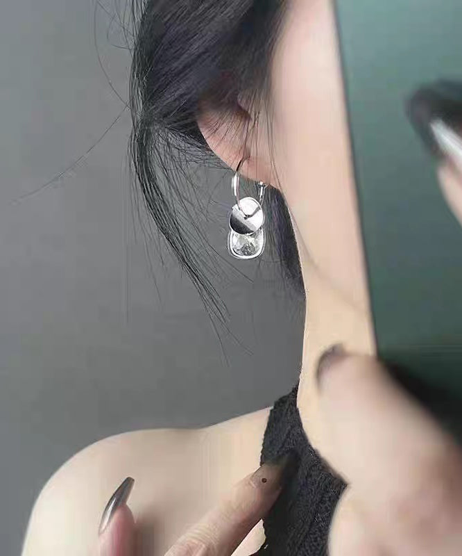 Boucles d'oreilles créoles en argent sterling et paillettes de cristal Boutique Silk - Street-Wave