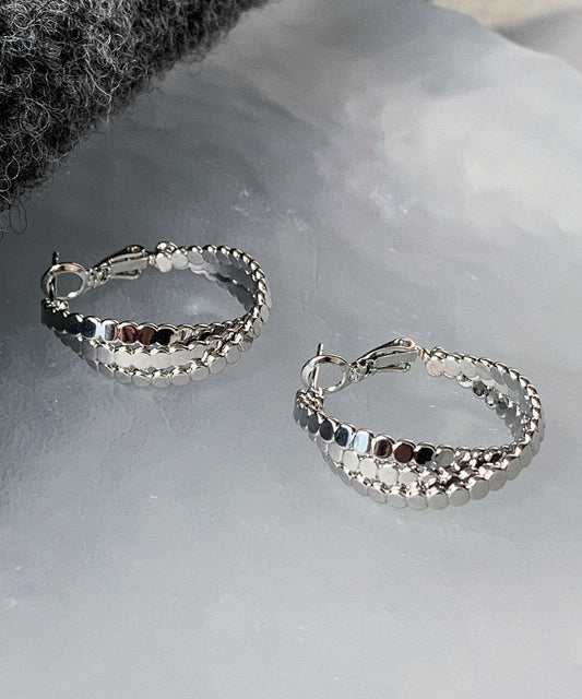 Boucles d'oreilles créoles torsadées en soie et argent sterling, style boutique. - Street-Wave
