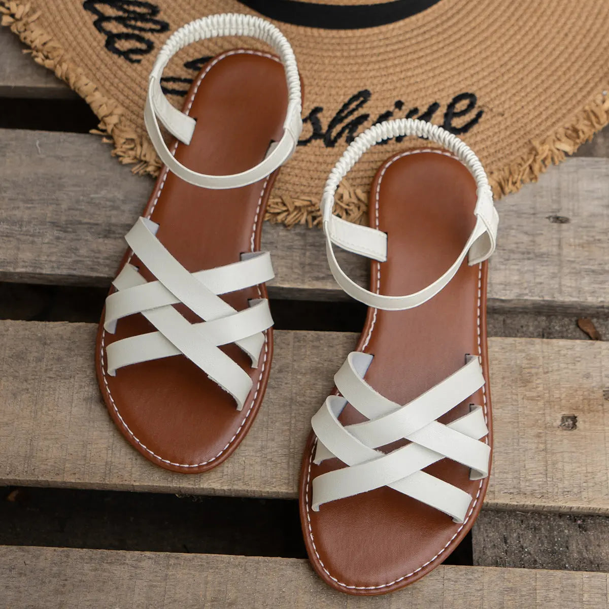 Street-Wave Breathable Cross Strap Sandals For Women All Day Comfort