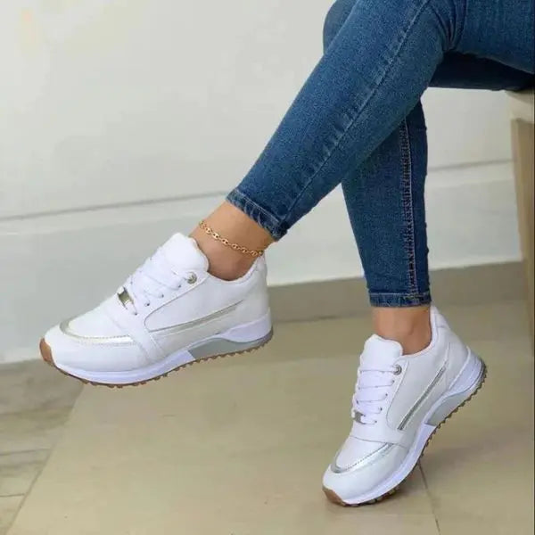Breathable Lace Up Sneakers For Women By Street Wave All Day Comfort