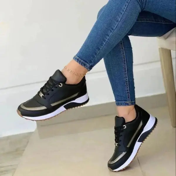 Breathable Lace Up Sneakers For Women By Street Wave All Day Comfort