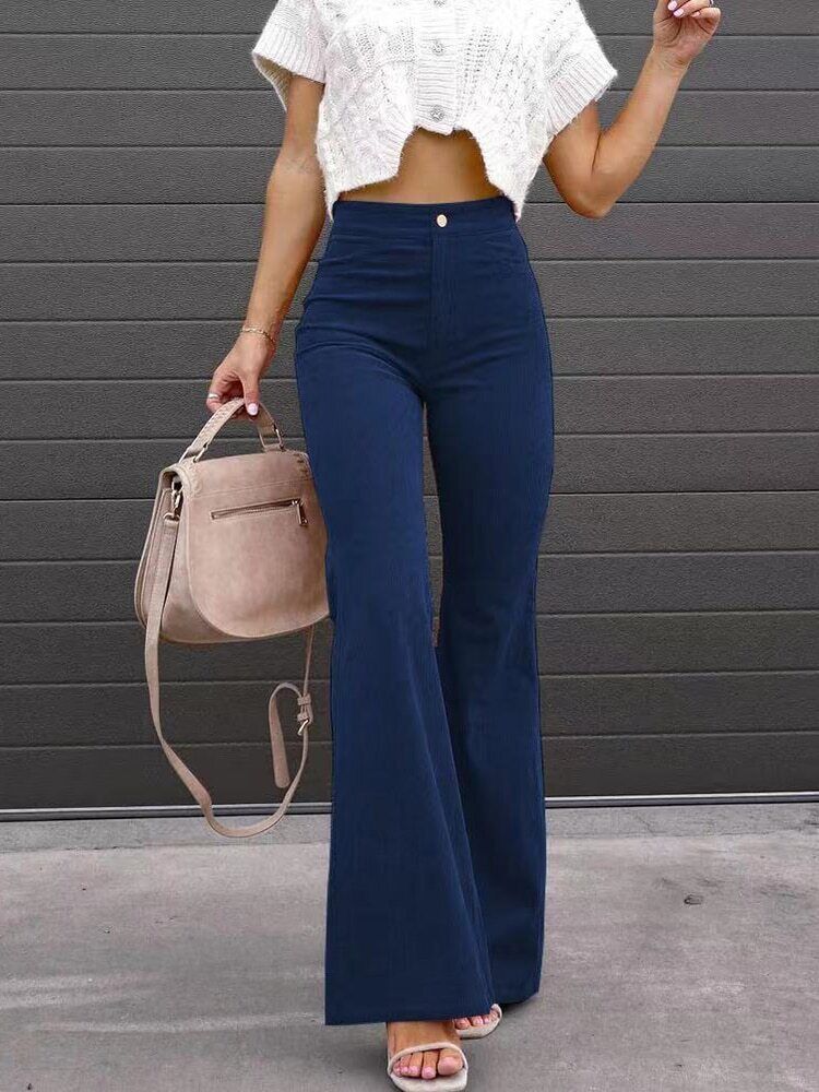 Street-wave High Waist Bootcut Pants For Women With Soft Stretch Comfort And Flattering Fit