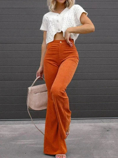 Street-wave High Waist Bootcut Pants For Women With Soft Stretch Comfort And Flattering Fit