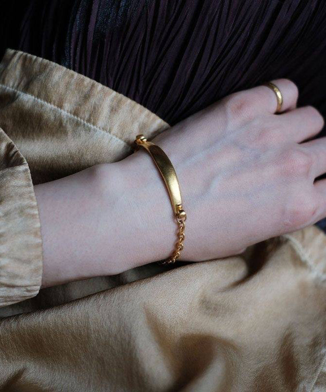 Bracelet épais en argent sterling doré avec chaîne surdorée - Street-Wave