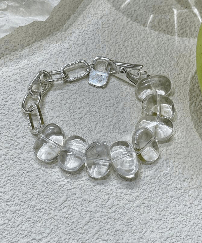 Bracelet chaîne en argent sterling et cristal couleur chair - Street-Wave