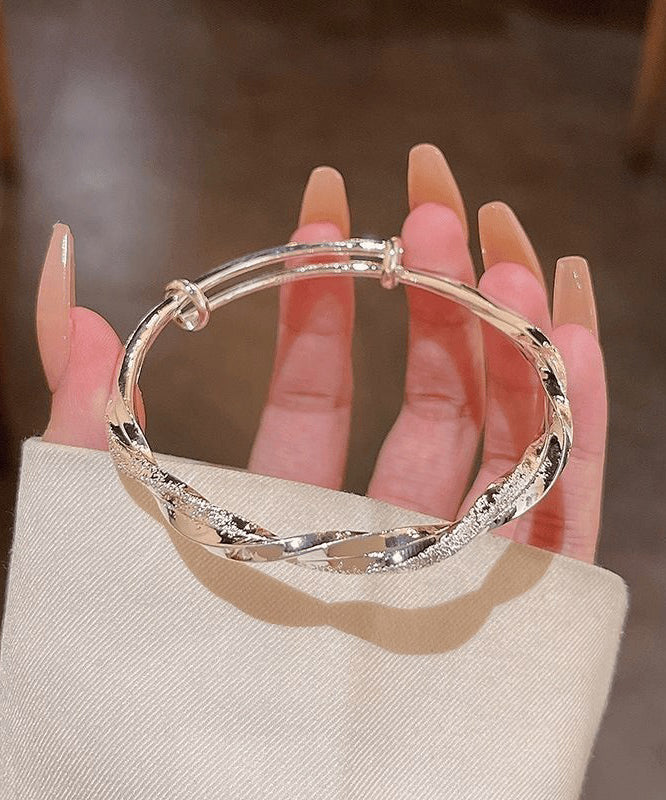 Bracelet jonc en soie, argent sterling et zircon - Street-Wave