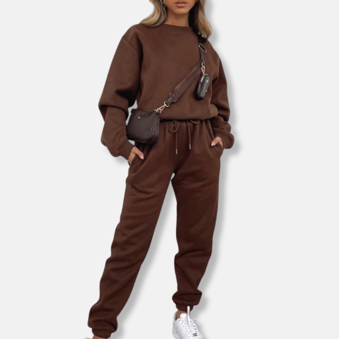 Street Wave Women Cotton Blend Two Piece Set Relaxed Fit With Drawstring Waist