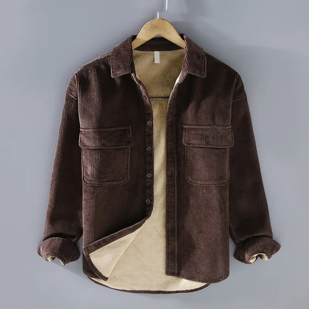 Street-Wave Corduroy Shirt For Men Winter Ready Warmth Soft Cotton-Blend Outdoor Top
