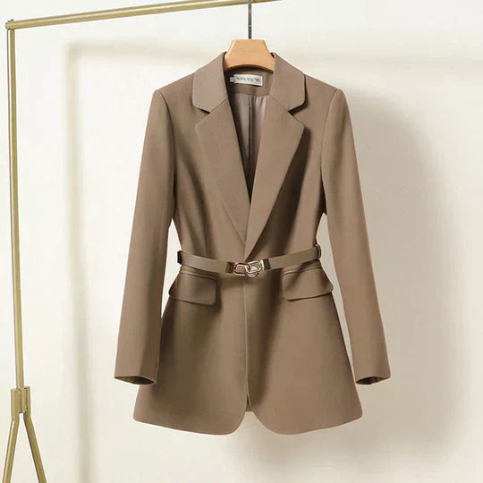 Street-wave Belted Women Blazer for Elegant Everyday Office Wear with Modern Fit and Chic Look