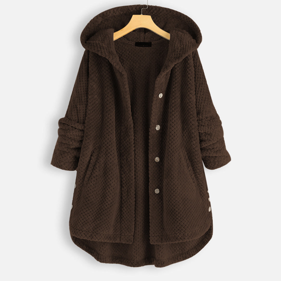 Street-Wave Hooded Jacket Polyester Cozy Warm Quilted Coat For Casual Everyday Wear