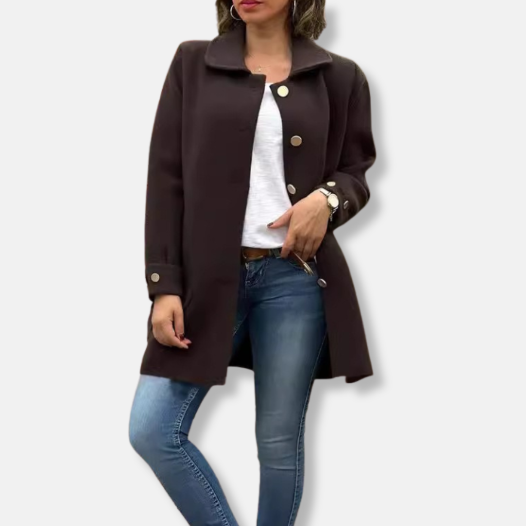 Street-Wave Womens Knit Coat Single-Breasted Relaxed Fit