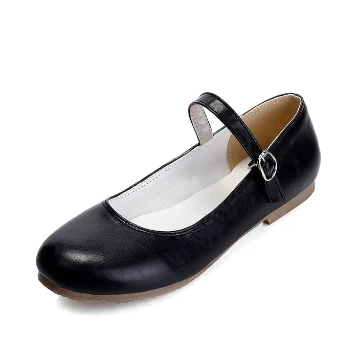 Street-Wave Buckle Strap Ballet Flats For Women Stylish Comfortable Shoes