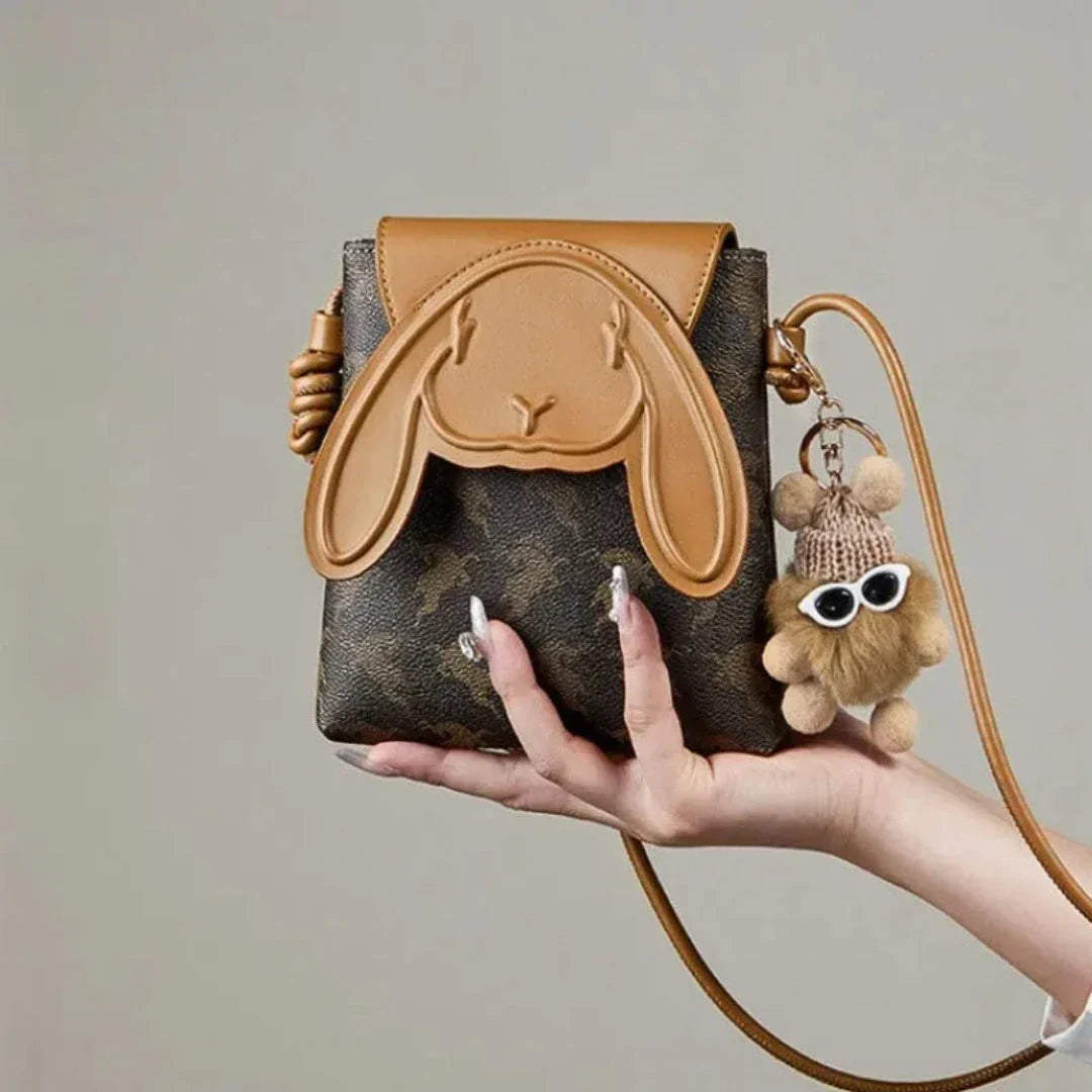 Bunny Vintage Leather Crossbody Bag - Street-Wave