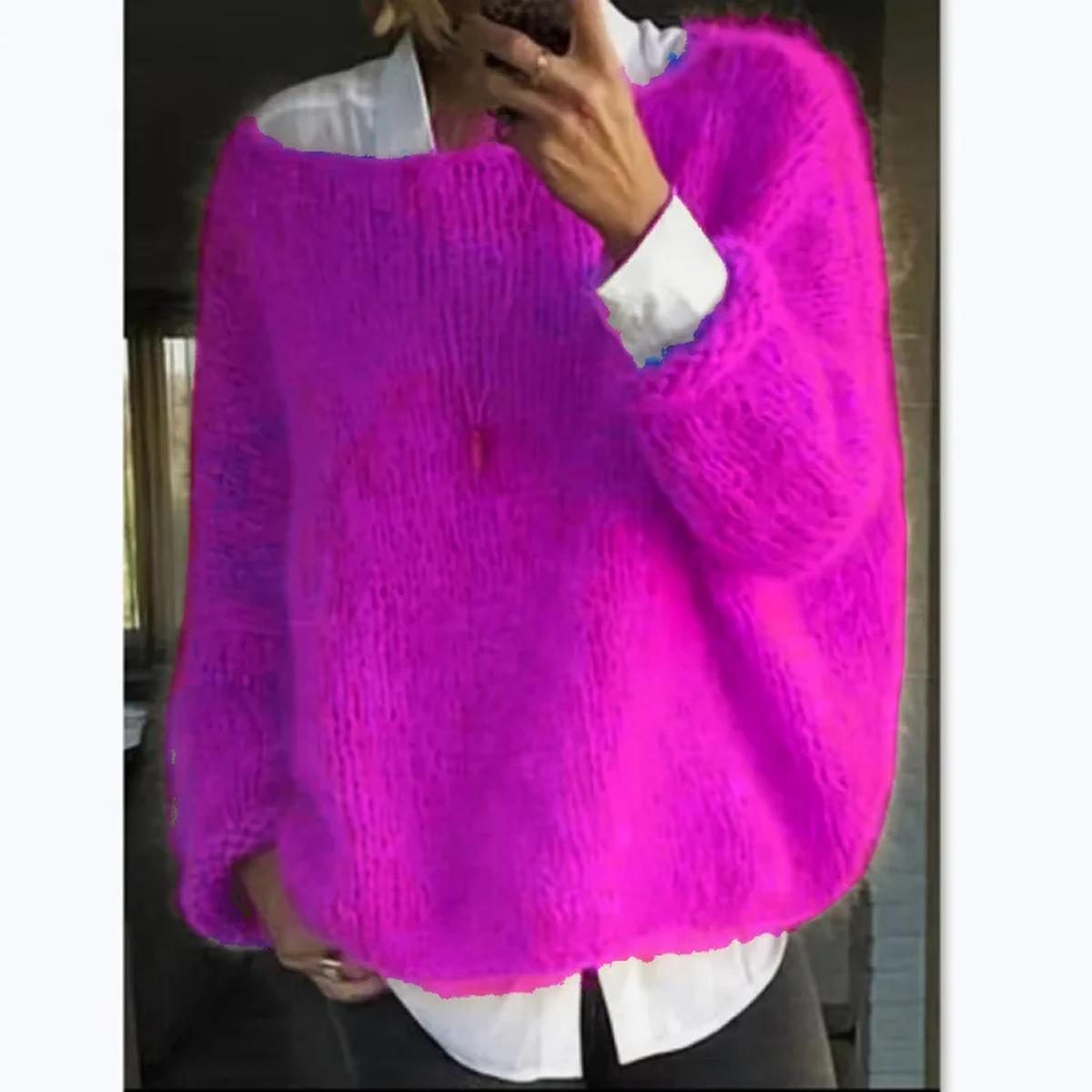 Bella Women Cozy Long Sleeve Knit Sweater Soft Fuzzy Warmth StreetWave